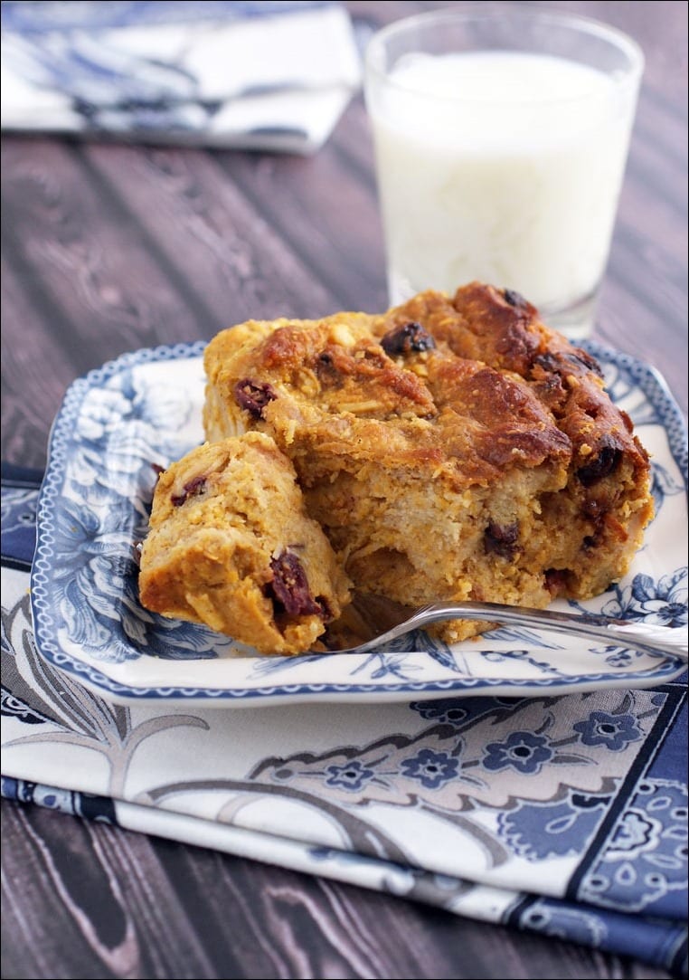Gluten Free Pumpkin Cranberry Bread Pudding | This Mama Cooks! On a Diet™