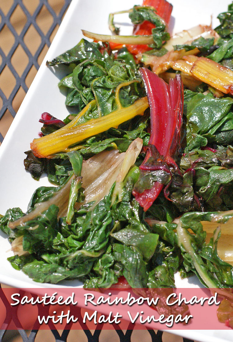 Sauteed Rainbow Chard with Malt Vinegar