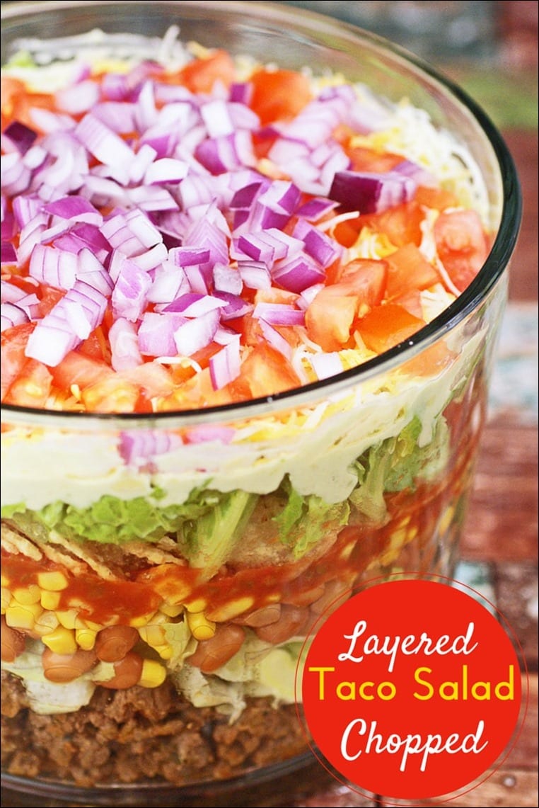 Layered Chopped Taco Salad | This Mama Cooks! On a Diet™