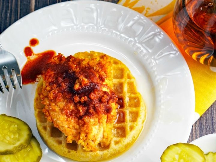 Nashville Hot Chicken And Waffles Recipe This Mama Cooks On A Diet