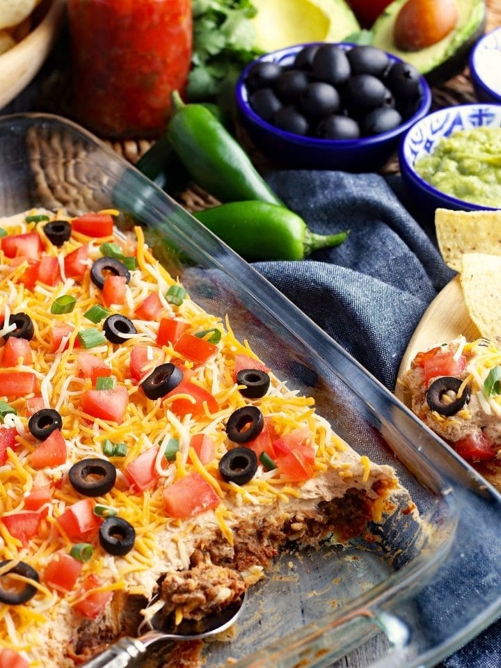 Amazing Layered Taco Dip Recipe – This Mama Cooks! On a Diet